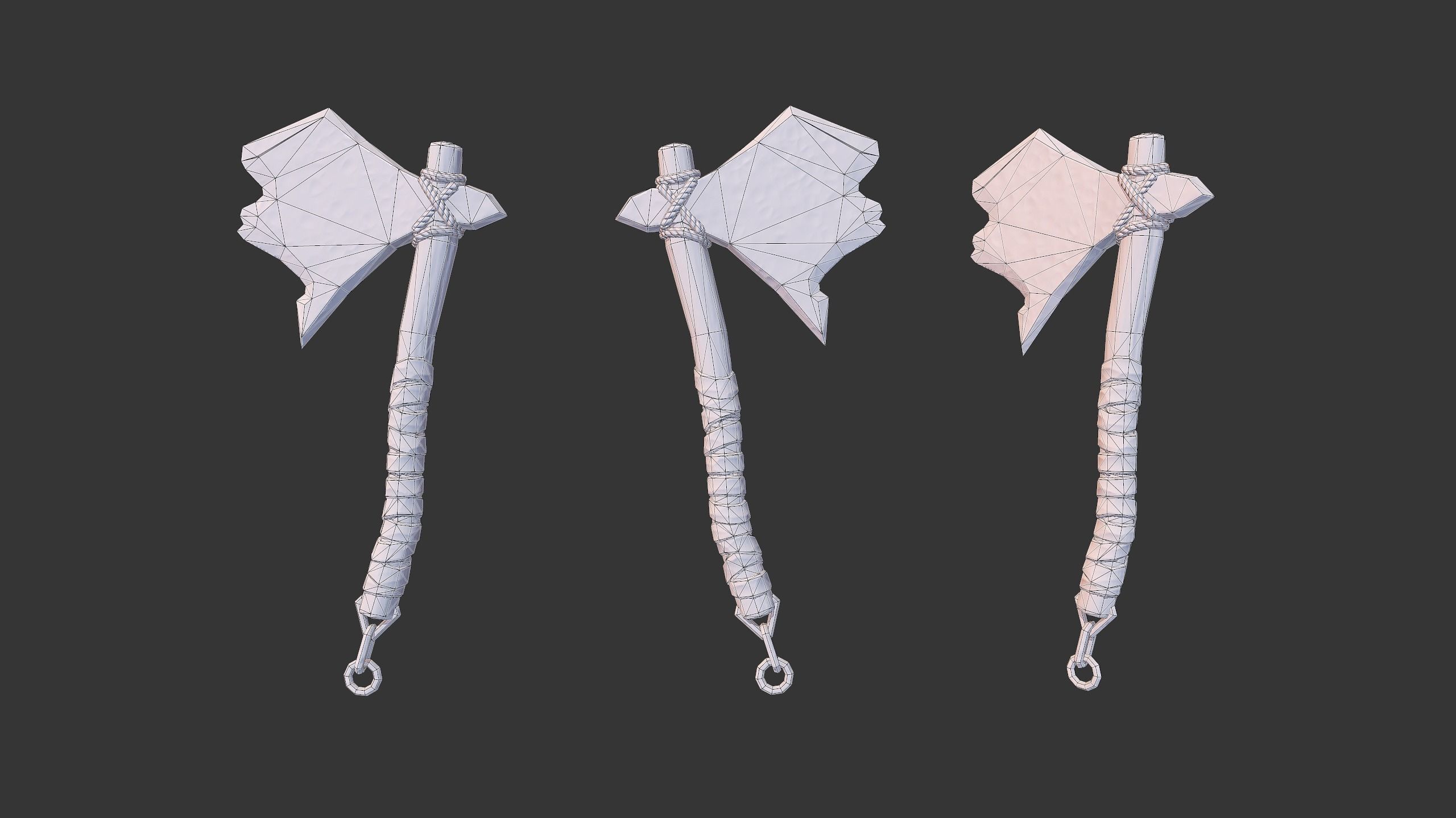 Axe Pack C Low-poly 3D model_40