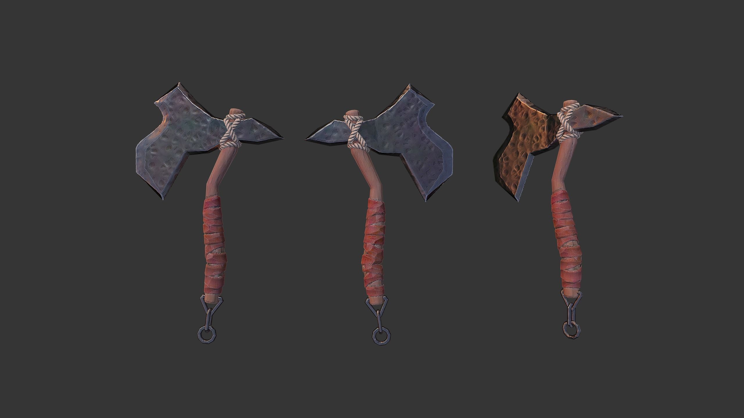 Axe Pack C Low-poly 3D model_21