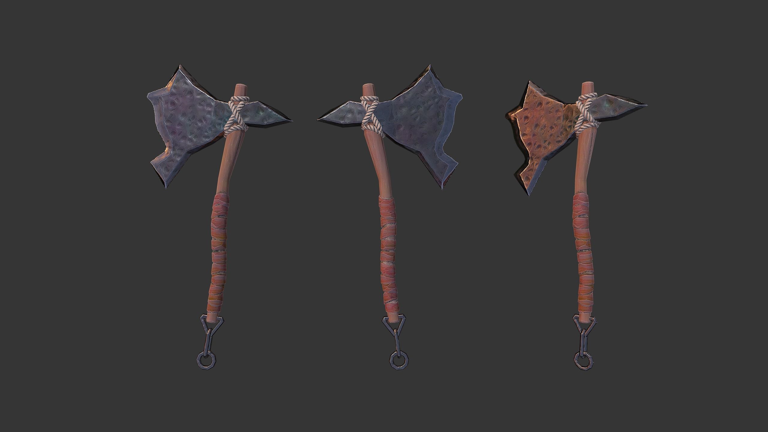 Axe Pack C Low-poly 3D model_27