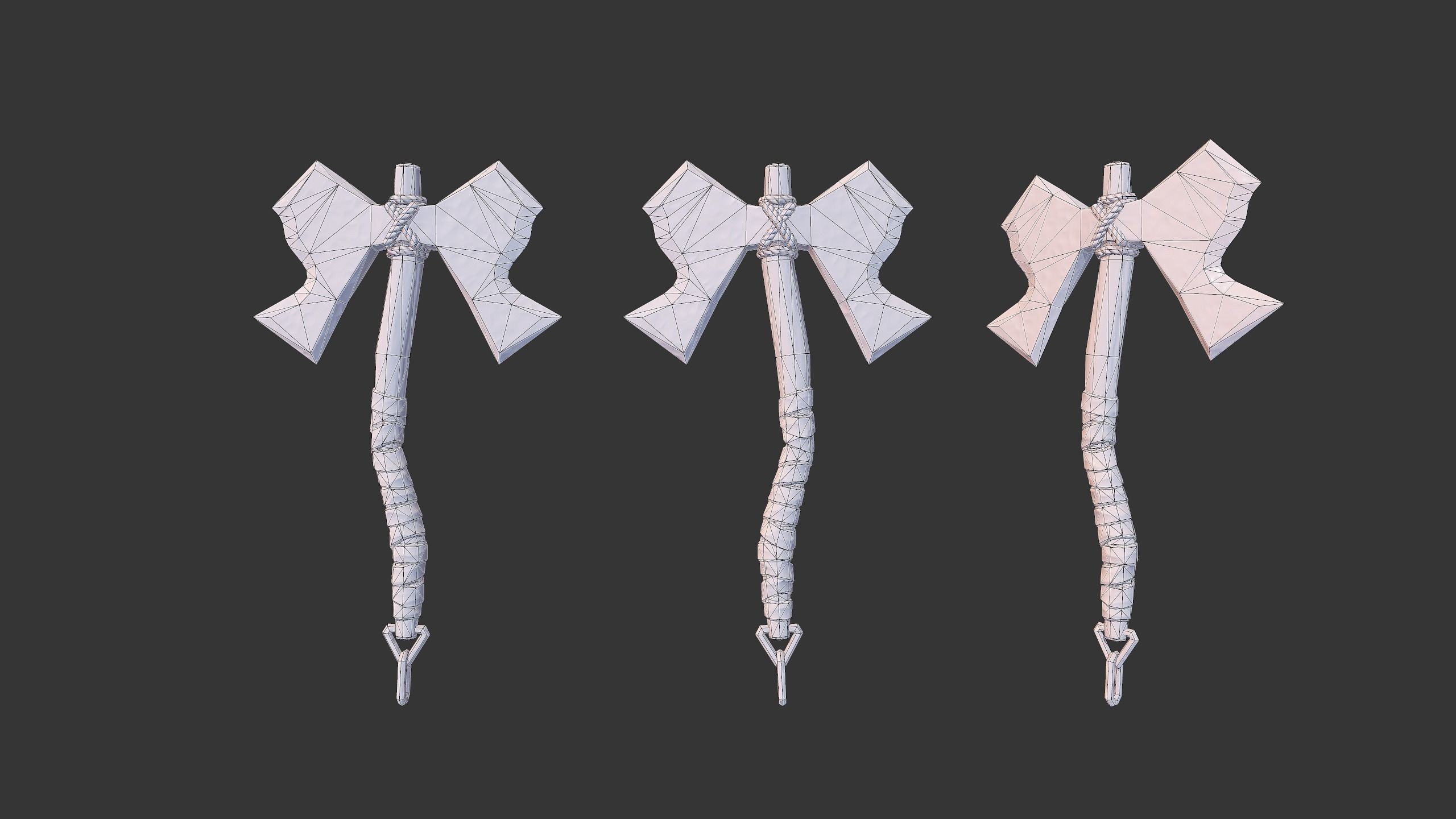 Axe Pack C Low-poly 3D model_2
