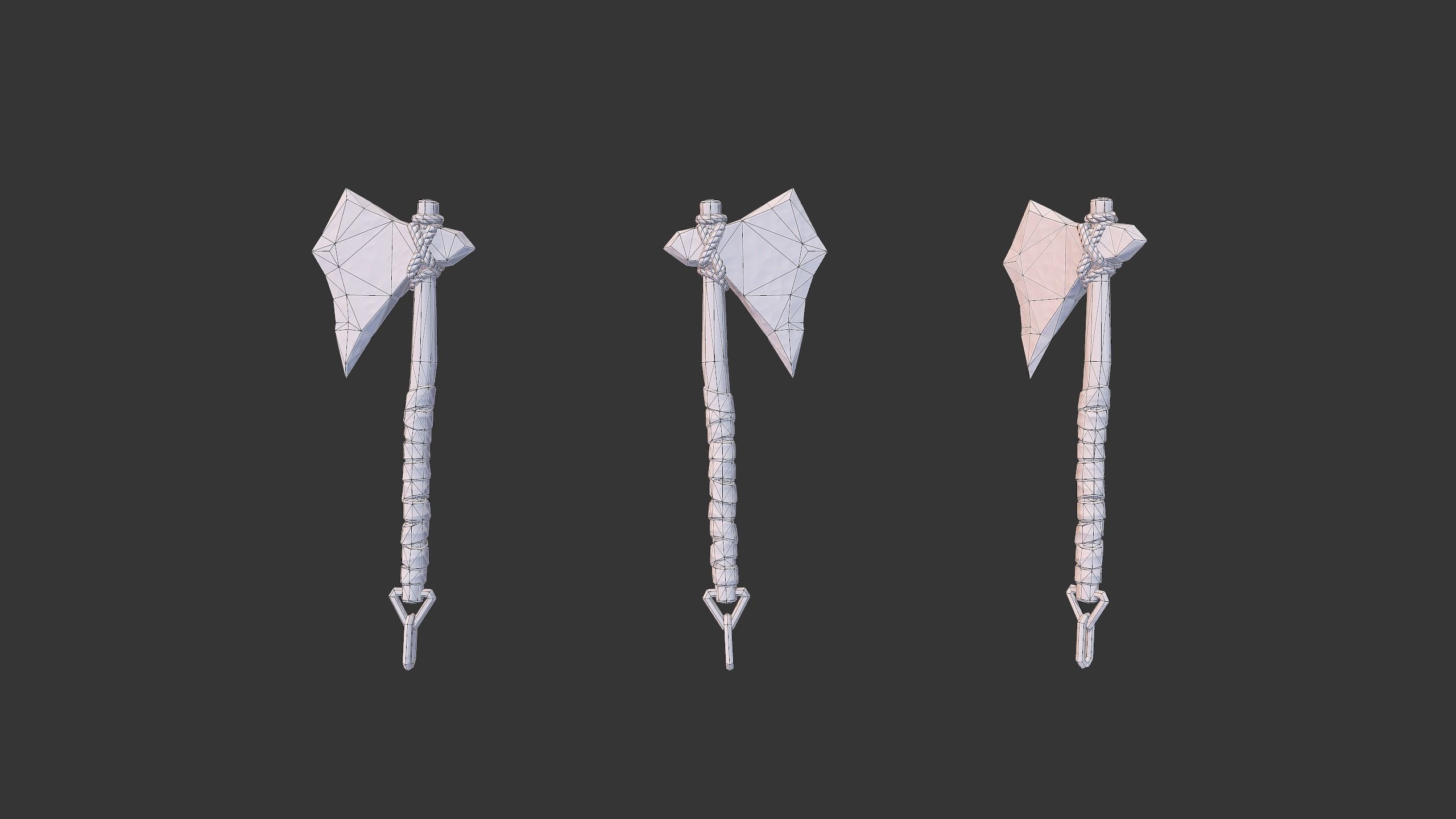 Axe Pack C Low-poly 3D model_8