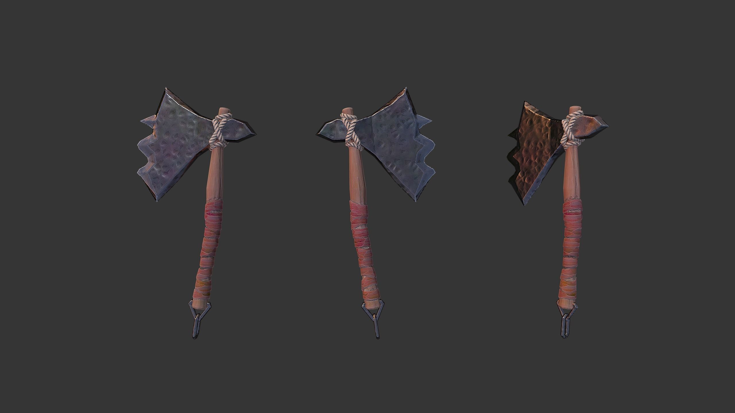 Axe Pack C Low-poly 3D model_19