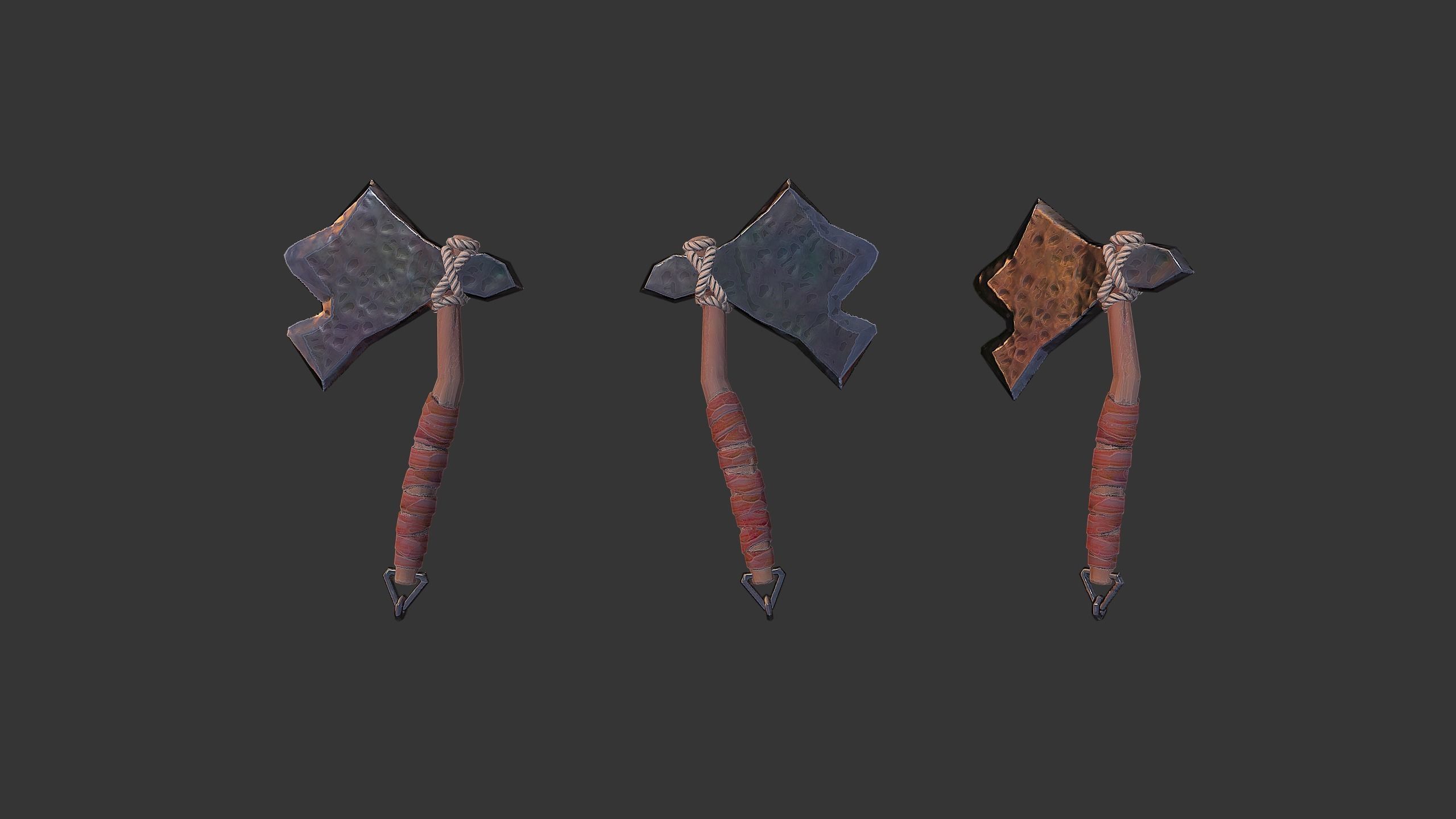 Axe Pack C Low-poly 3D model_37