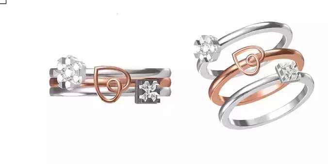 Women Wedding Engagement Ring STL OBJ FBX JCD Details