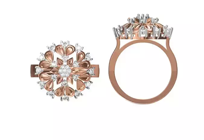 Women Wedding Engagement Ring STL OBJ FBX JCD Details