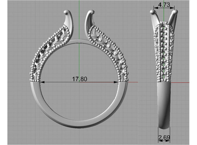 Engagement fashion ring with gem 0064 3D print model_28