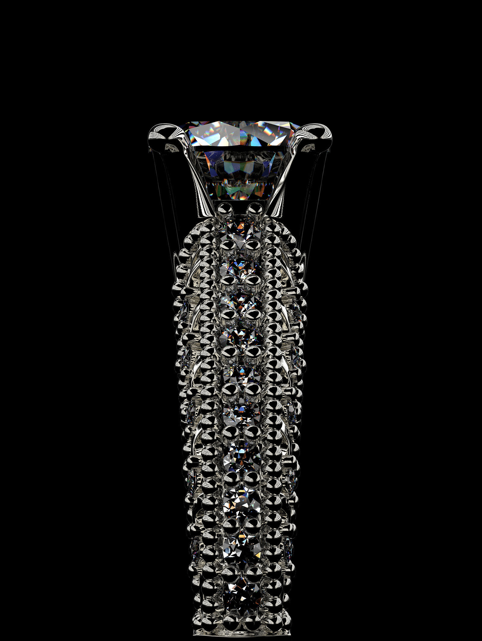 Engagement fashion ring with gem 0064 3D print model_20