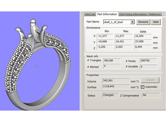 Engagement fashion ring with gem 0064 3D print model_26