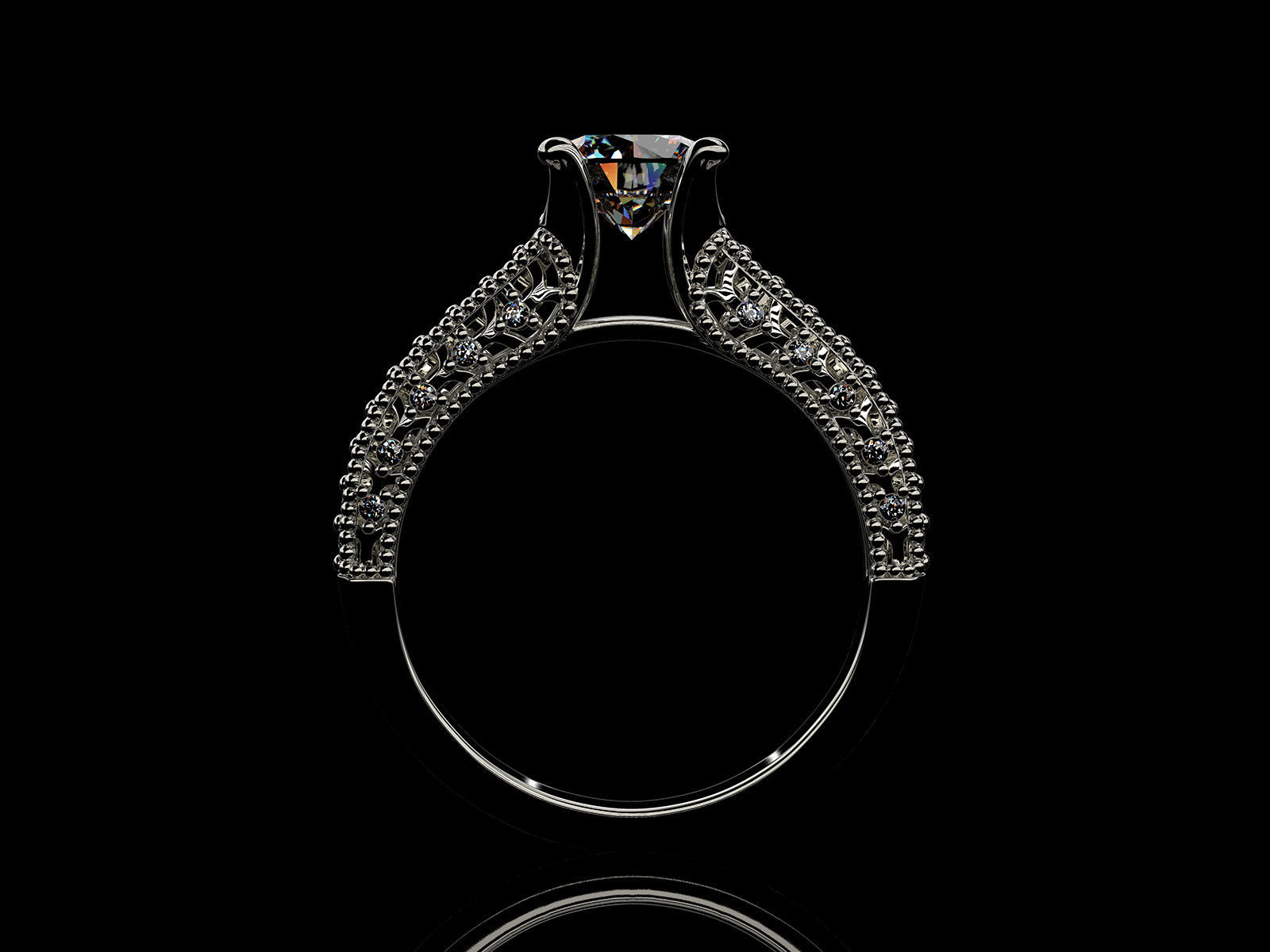 Engagement fashion ring with gem 0064 3D print model_21