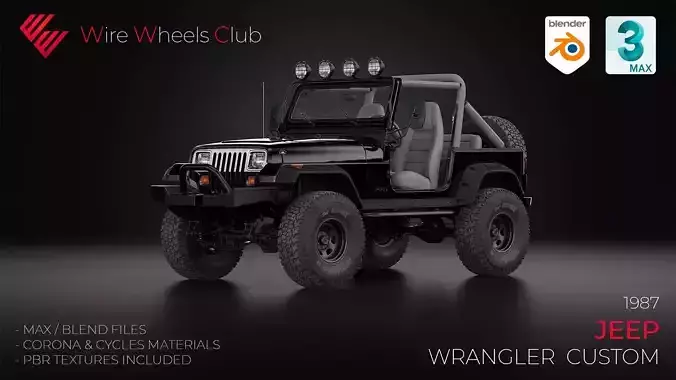 1987 Jeep Wrangler custom 3D model