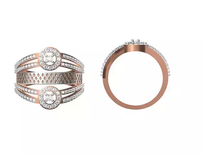 Women Wedding Engagement Ring STL OBJ FBX JCD Details