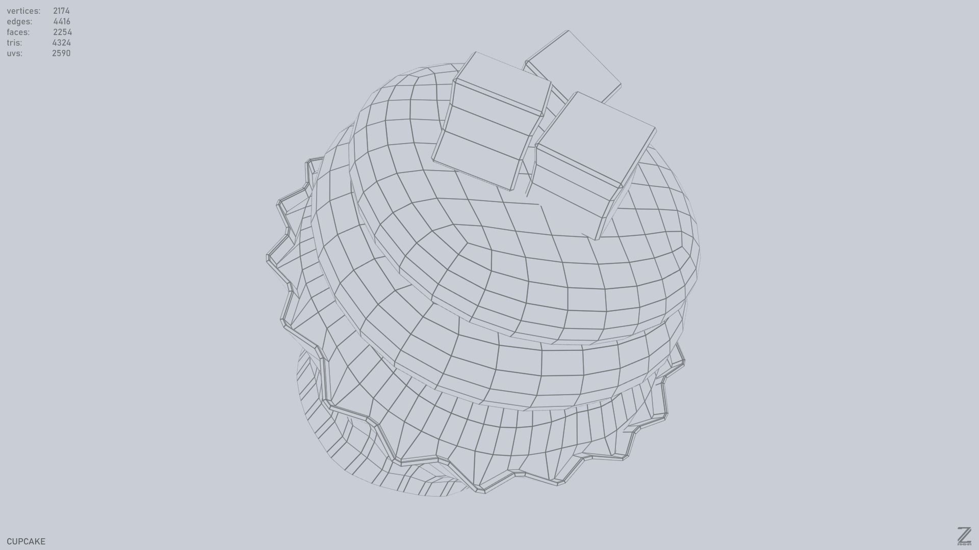 Cupcake Low-poly 3D model_14