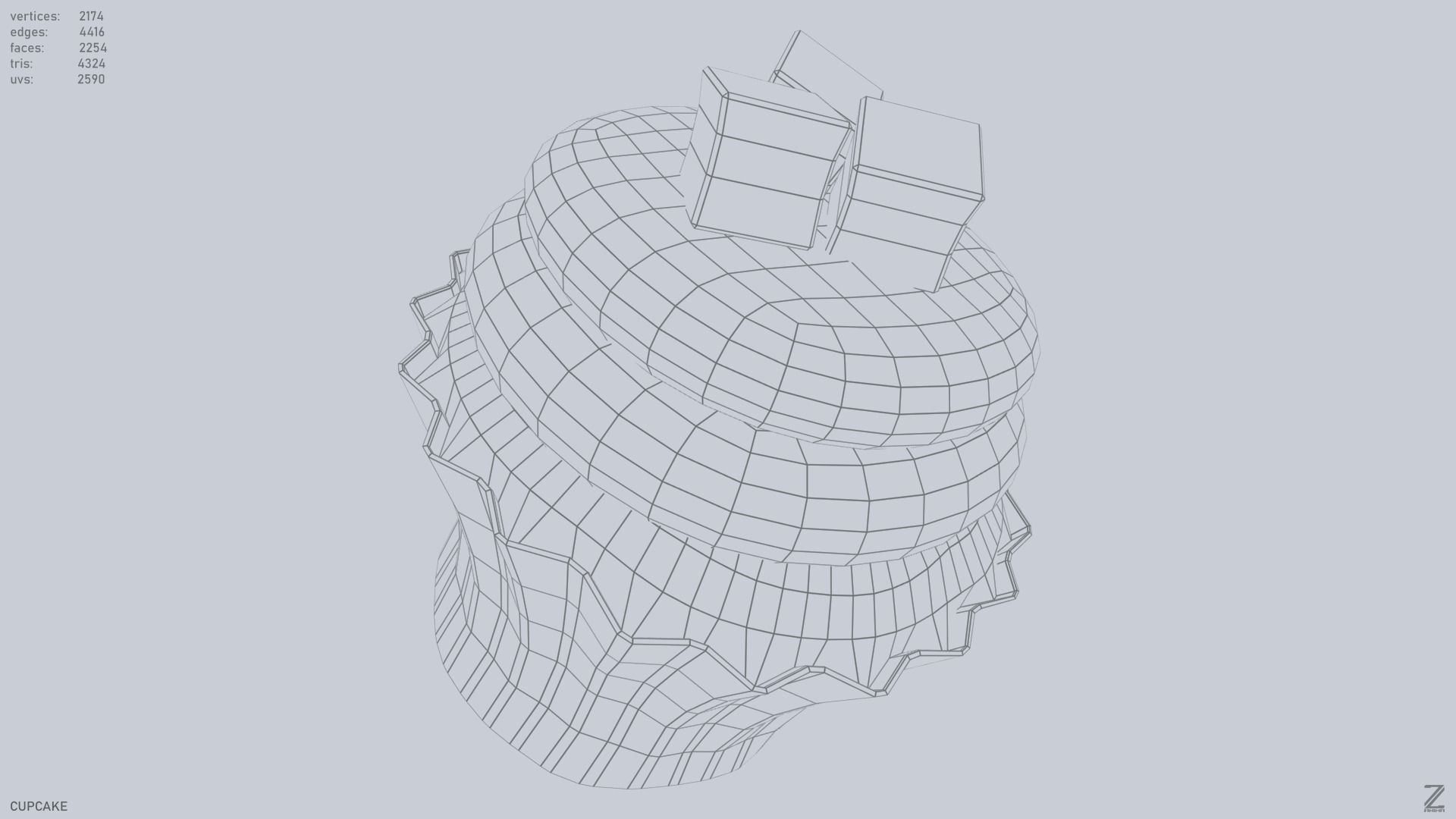 Cupcake Low-poly 3D model_12