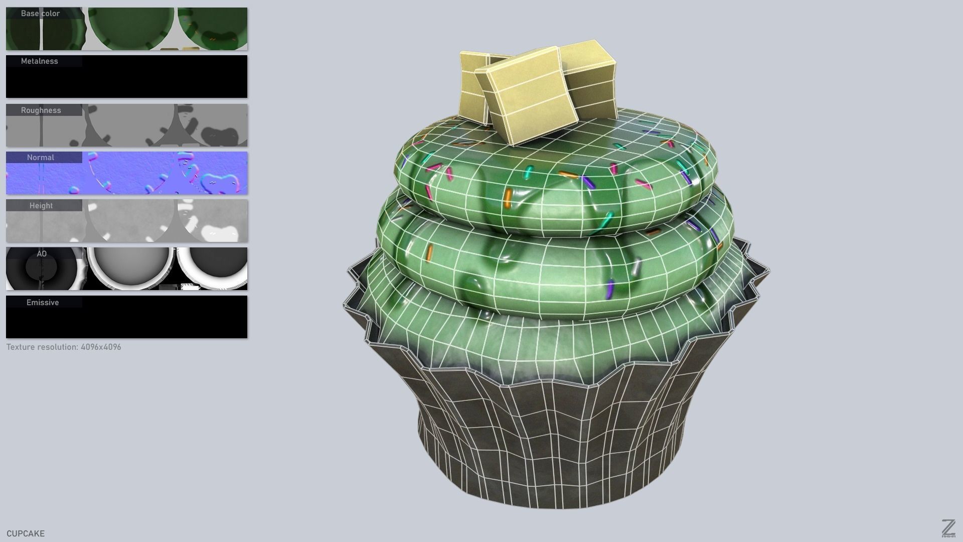 Cupcake Low-poly 3D model_1