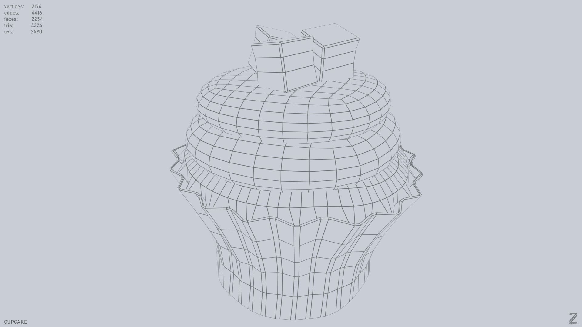Cupcake Low-poly 3D model_2