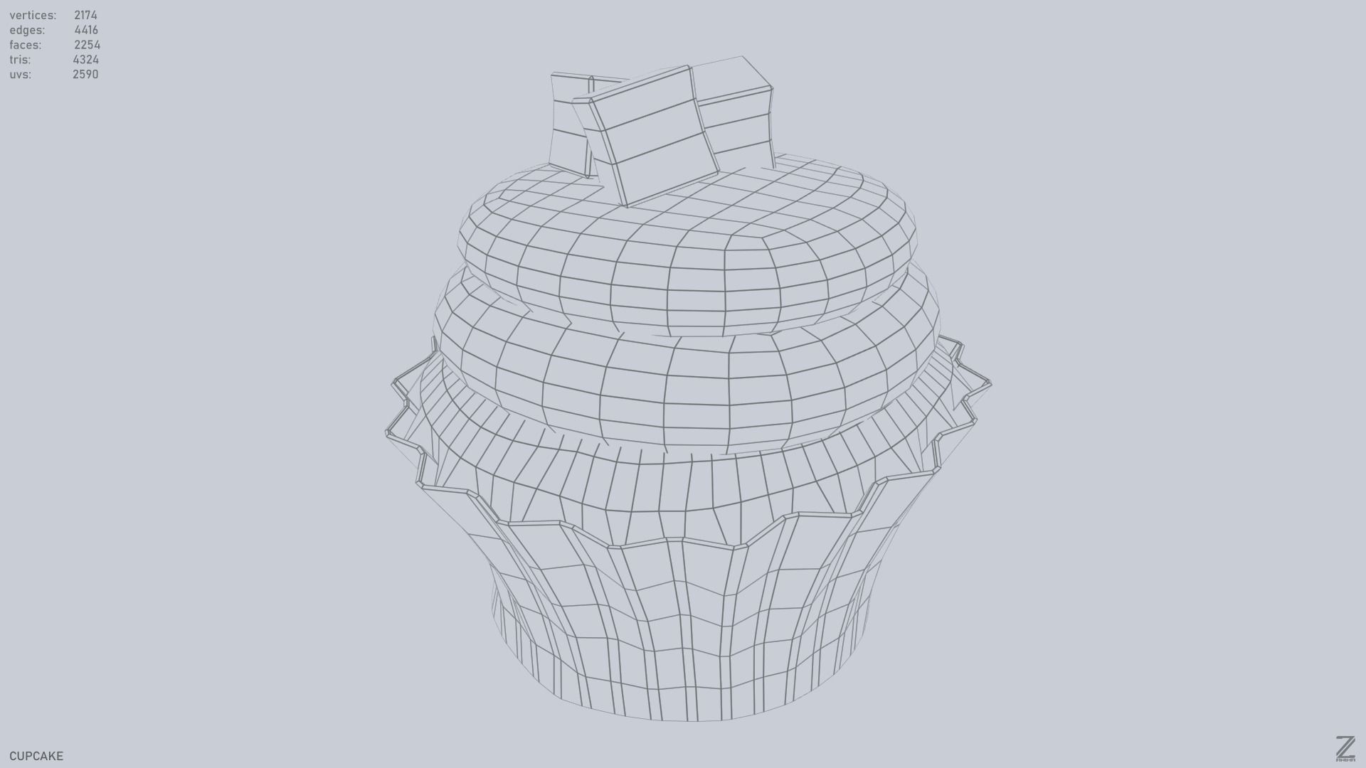 Cupcake Low-poly 3D model_10