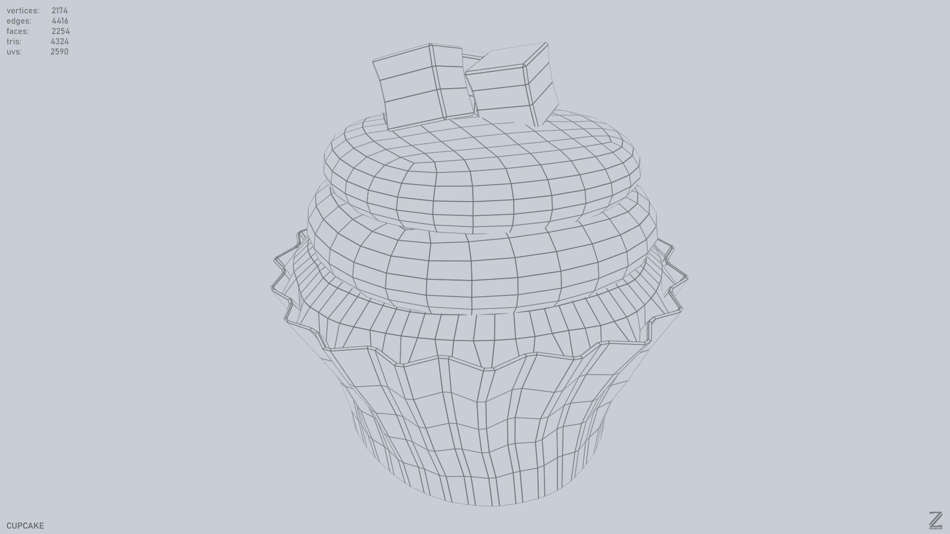 Cupcake Low-poly 3D model_11
