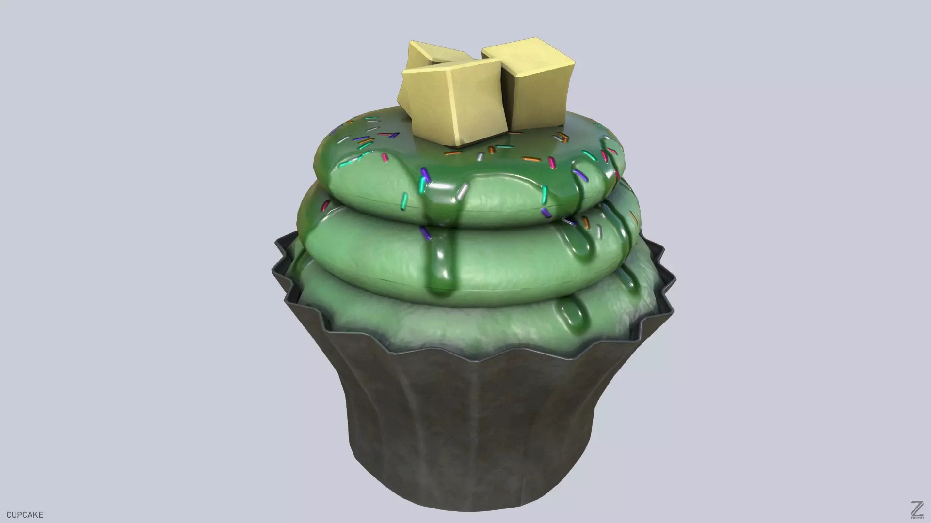 Cupcake Low-poly 3D model_0