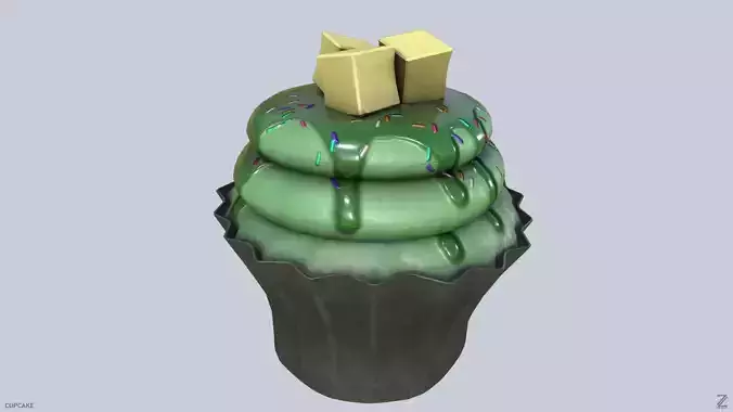 Cupcake Low-poly 3D model