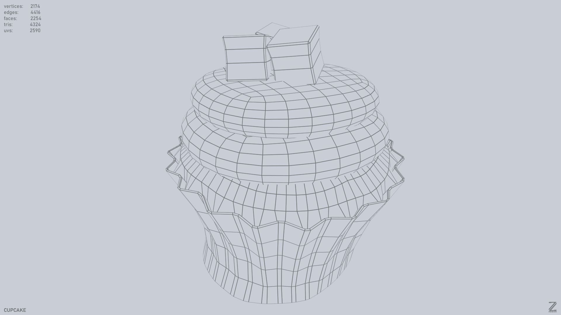 Cupcake Low-poly 3D model_9