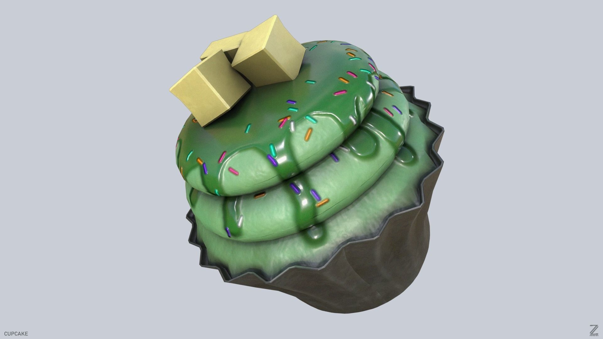 Cupcake Low-poly 3D model_7