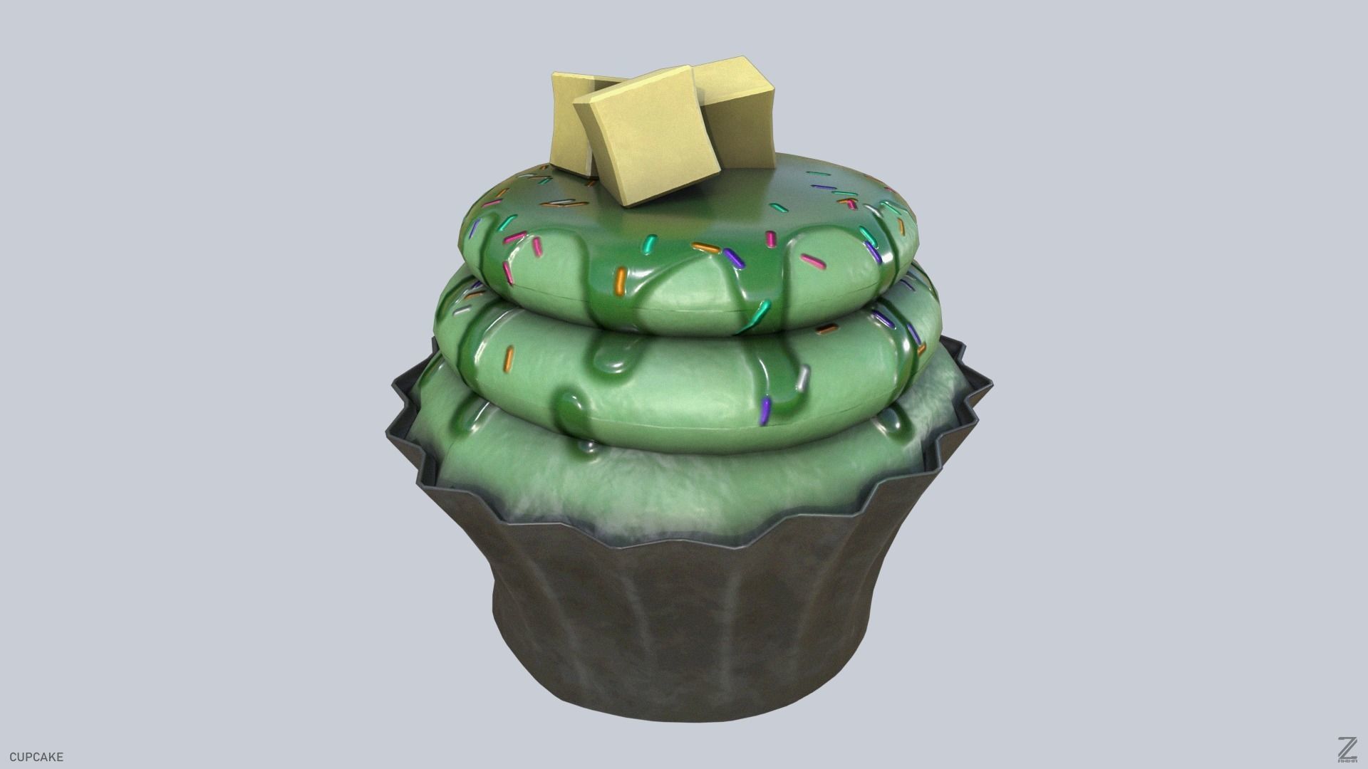 Cupcake Low-poly 3D model_4