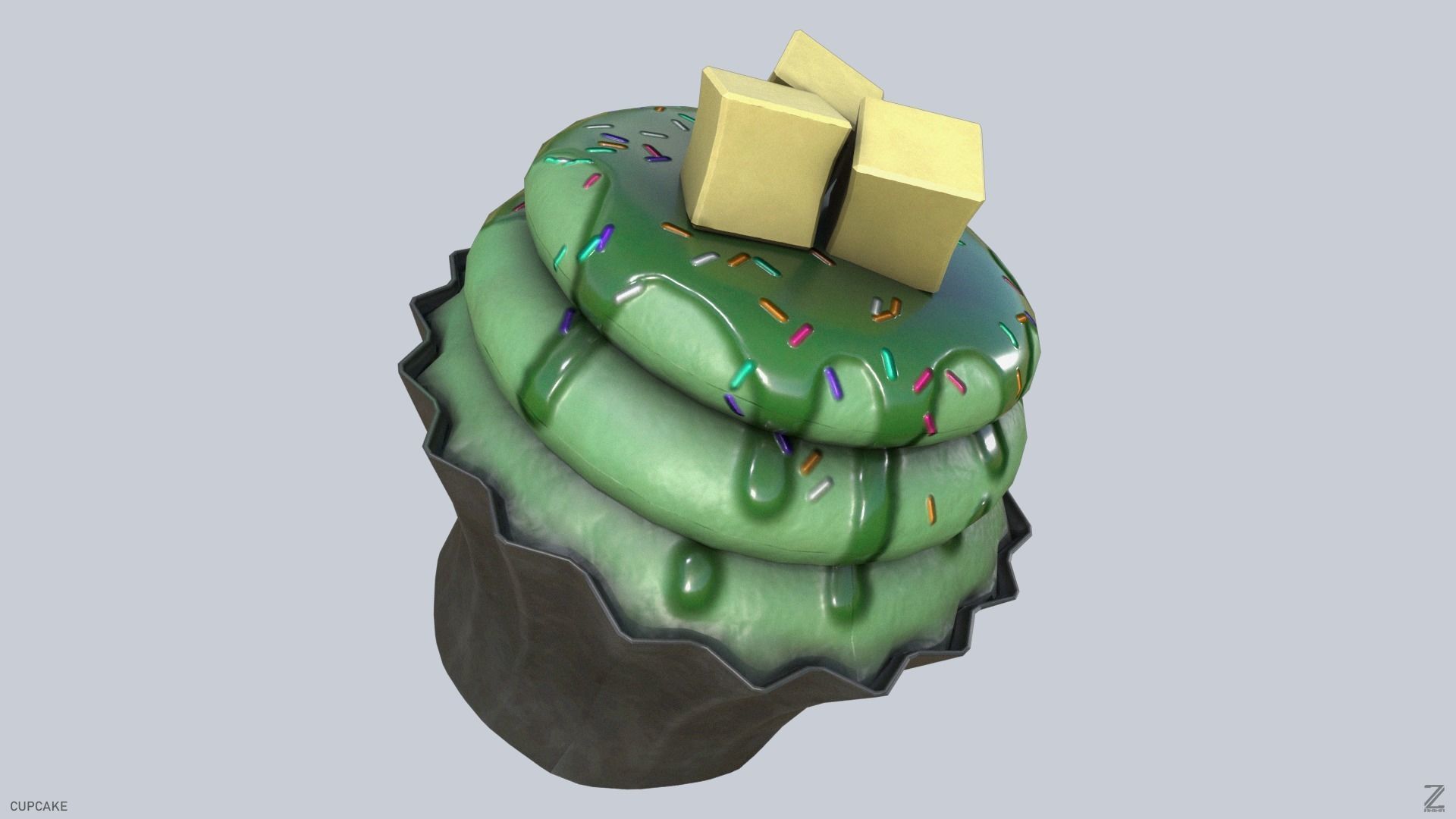 Cupcake Low-poly 3D model_6