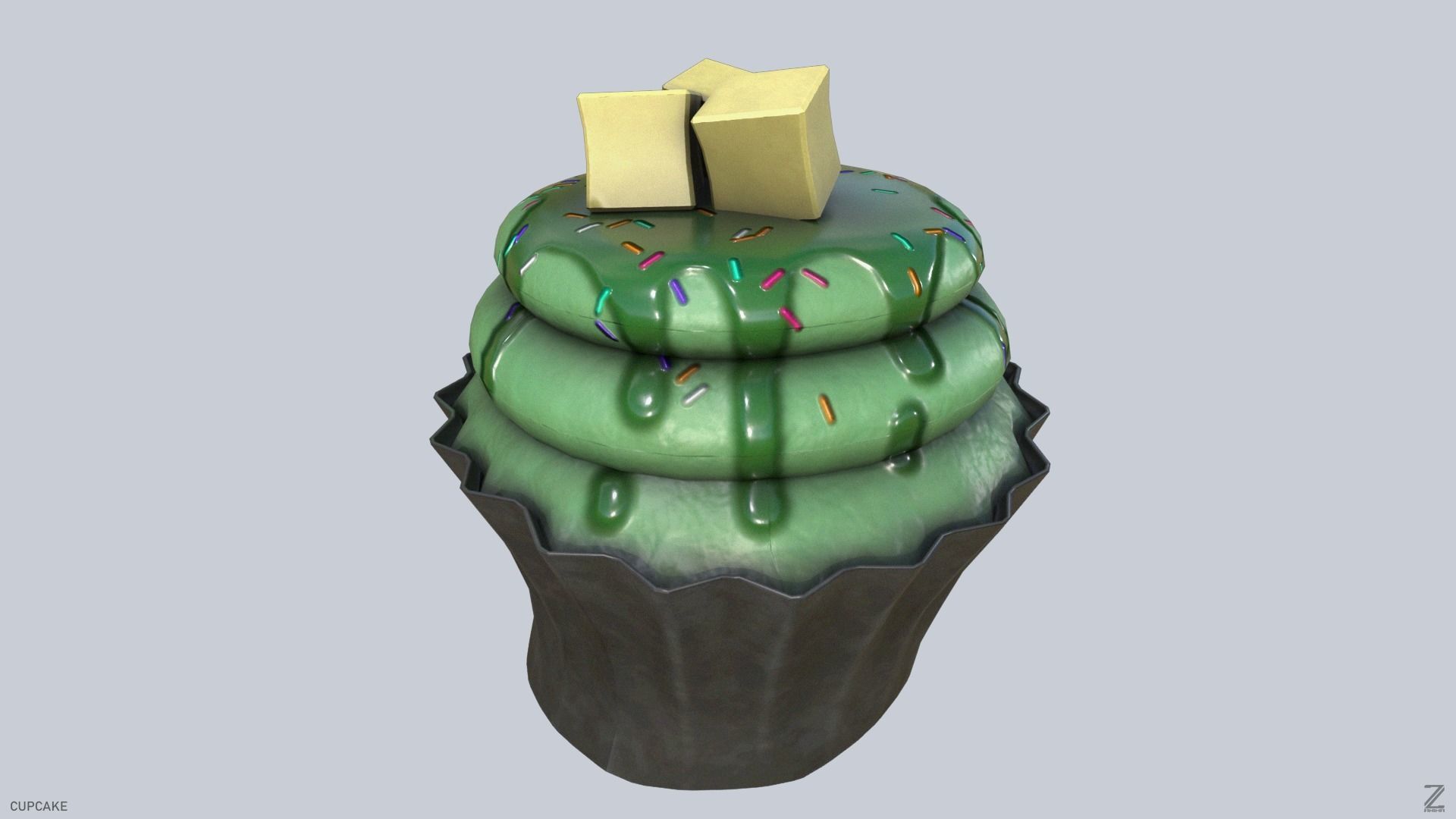Cupcake Low-poly 3D model_3