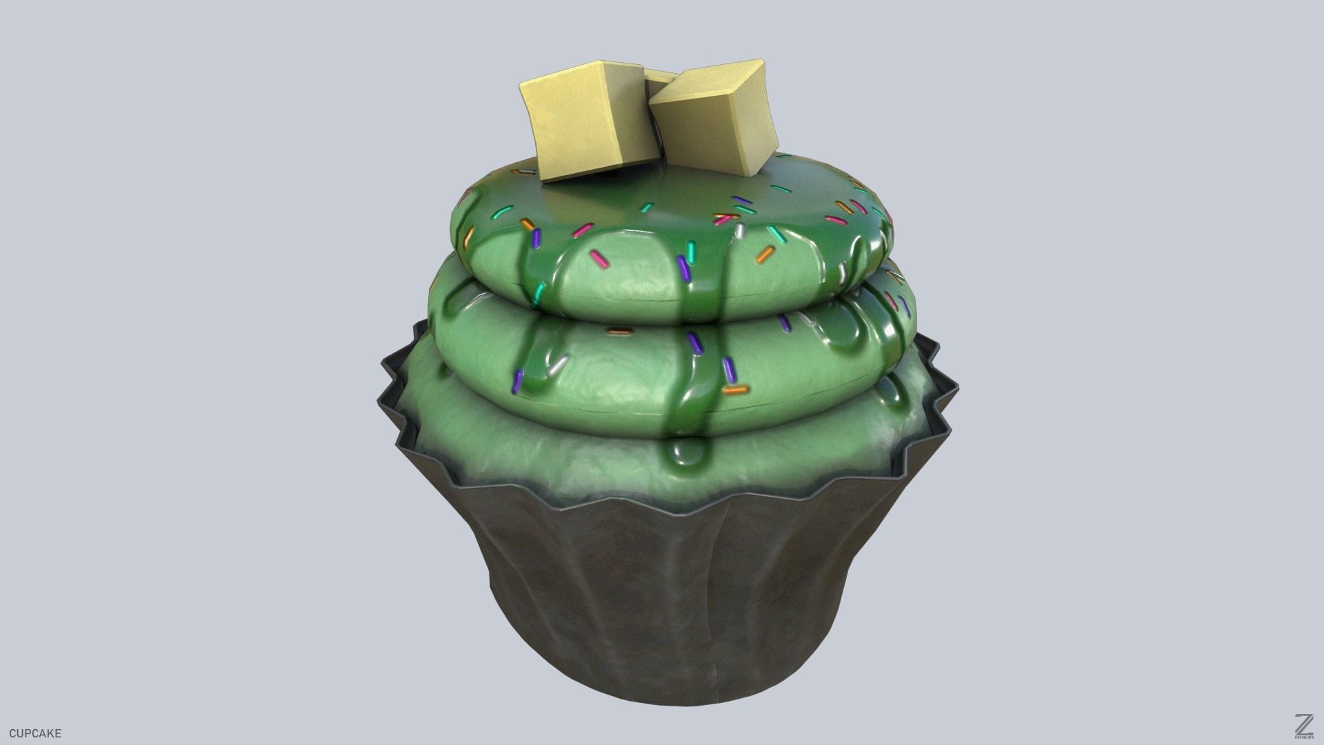 Cupcake Low-poly 3D model_5