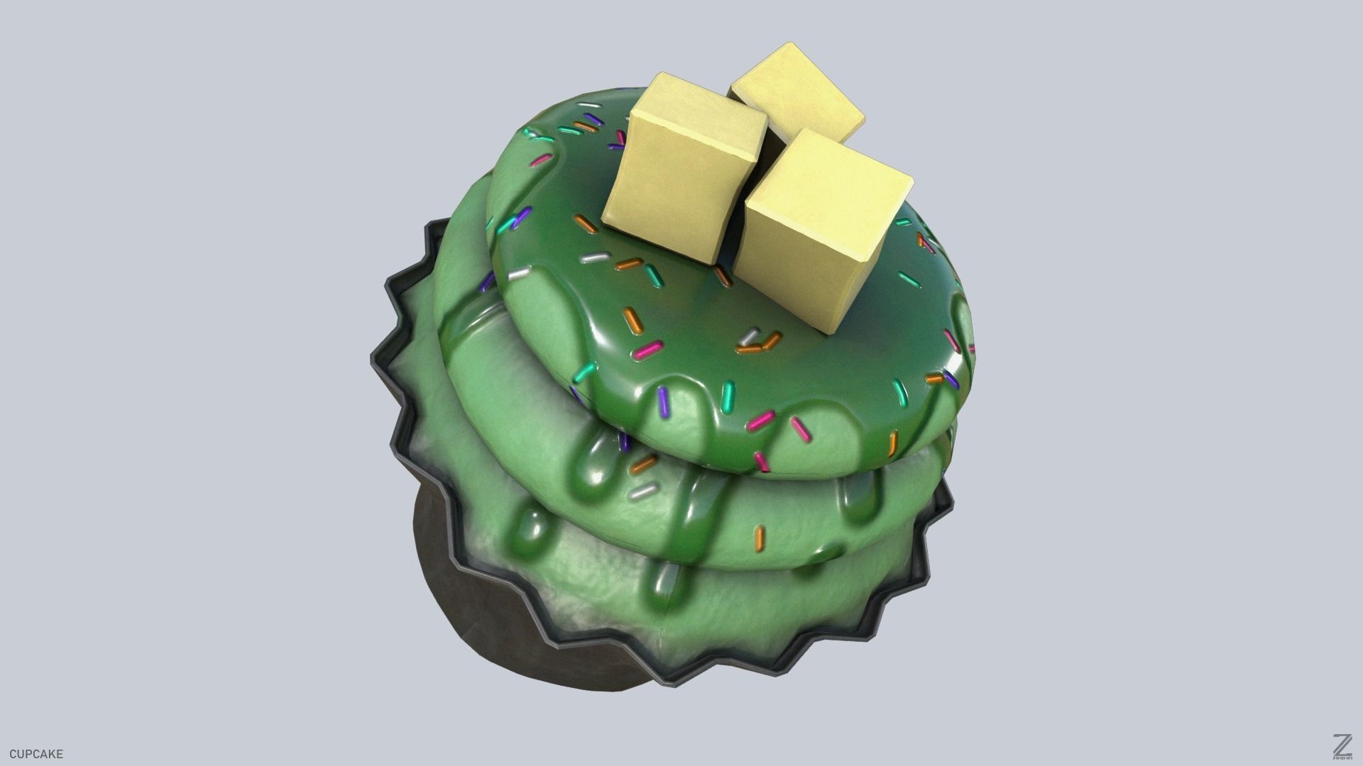 Cupcake Low-poly 3D model_8