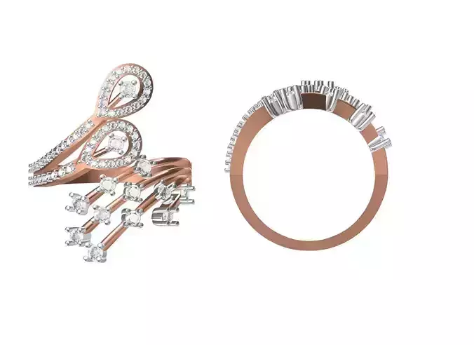 Women Wedding Engagement Ring STL OBJ FBX JCD Details