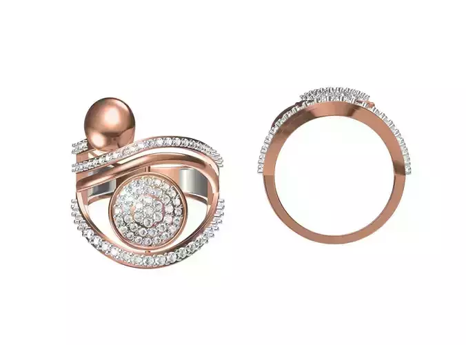 Women Wedding Engagement Ring STL OBJ FBX JCD Details