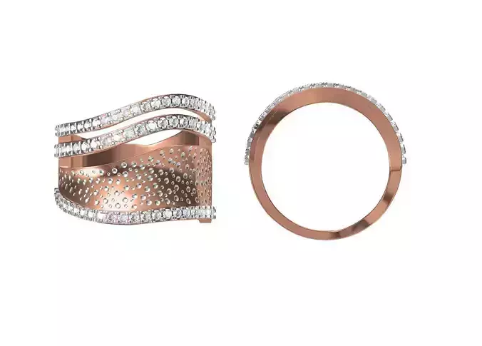 Women Wedding Engagement Ring STL OBJ FBX JCD Details