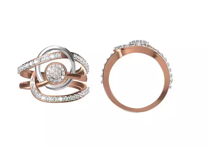 Women Wedding Engagement Ring STL OBJ FBX JCD Details