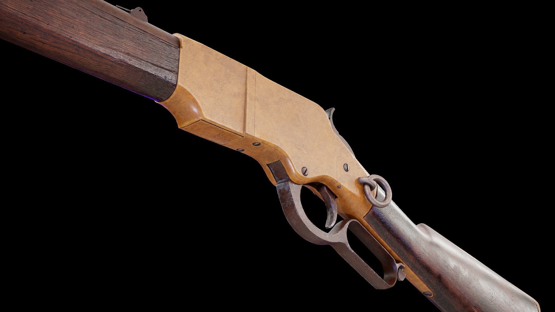 Winchester 1866 Low-poly 3D model_6