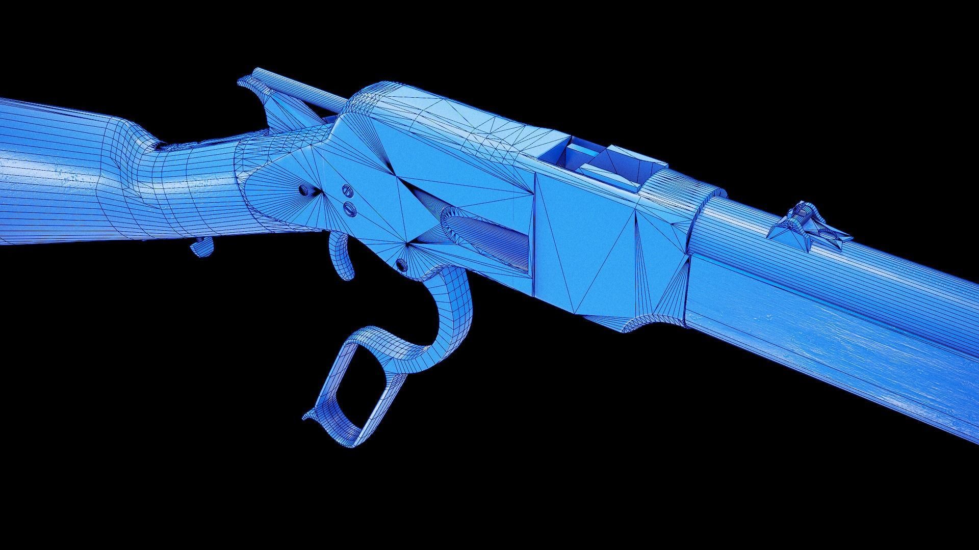 Winchester 1866 Low-poly 3D model_12