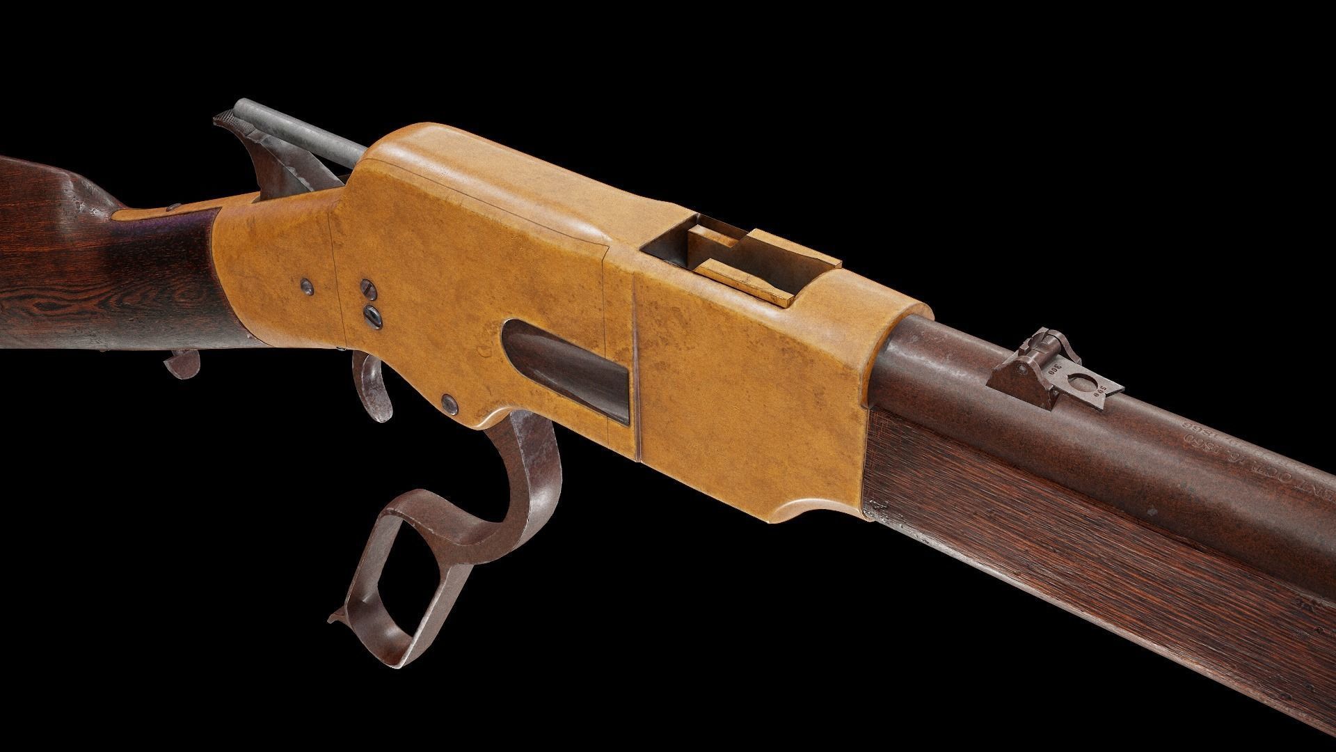Winchester 1866 Low-poly 3D model_10
