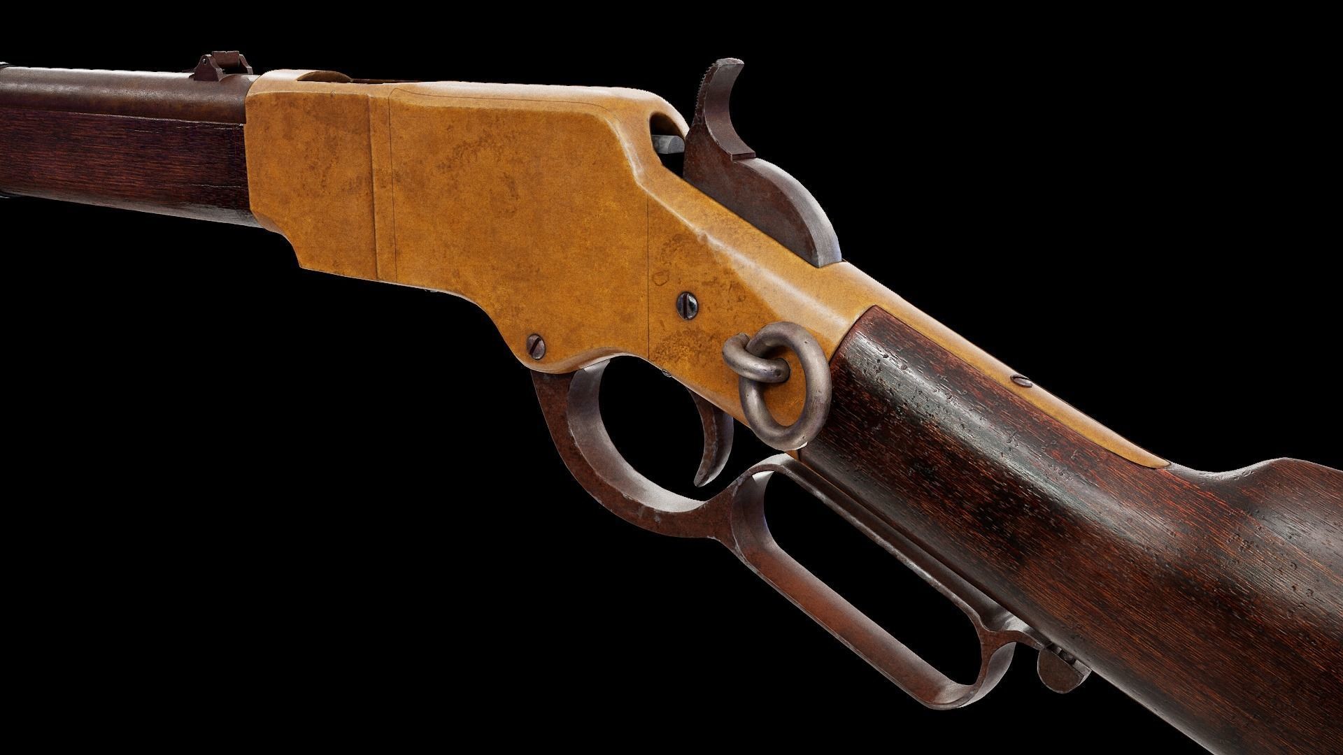Winchester 1866 Low-poly 3D model_4