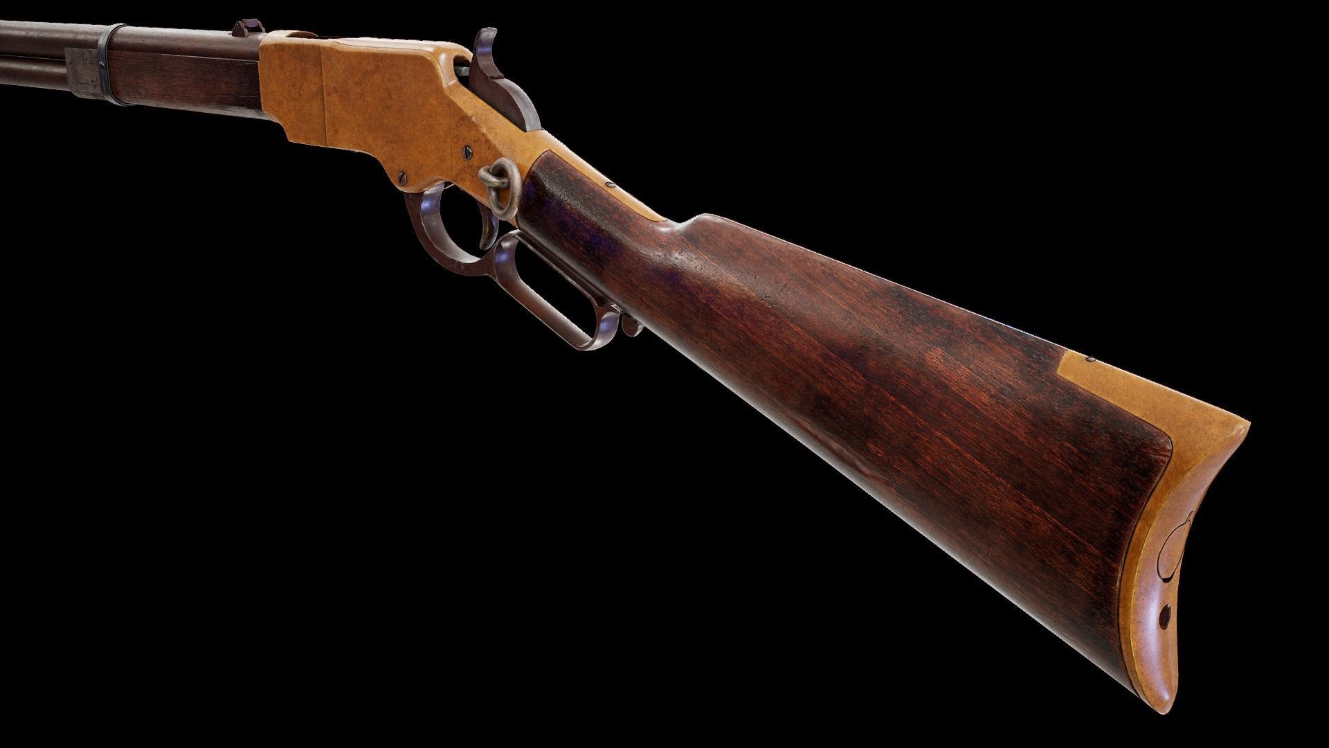 Winchester 1866 Low-poly 3D model_7