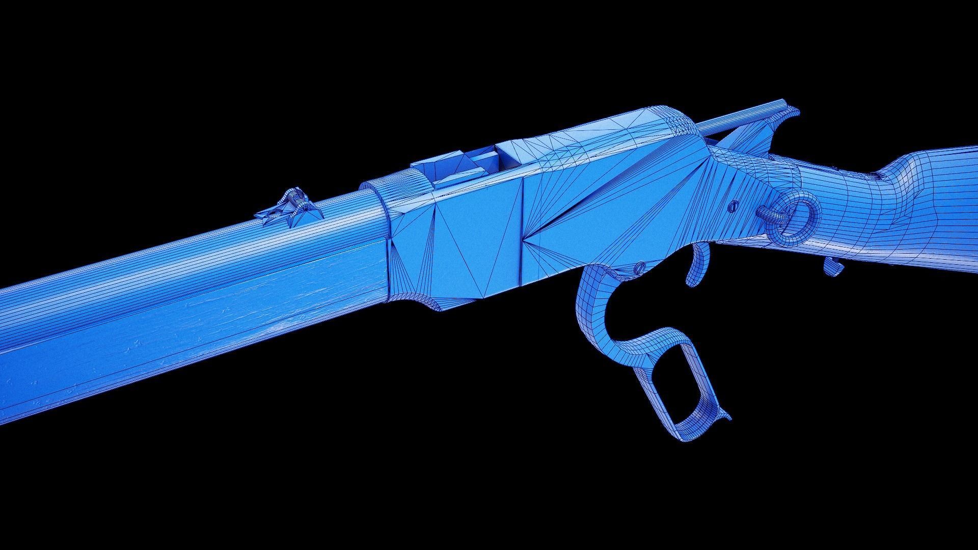 Winchester 1866 Low-poly 3D model_18