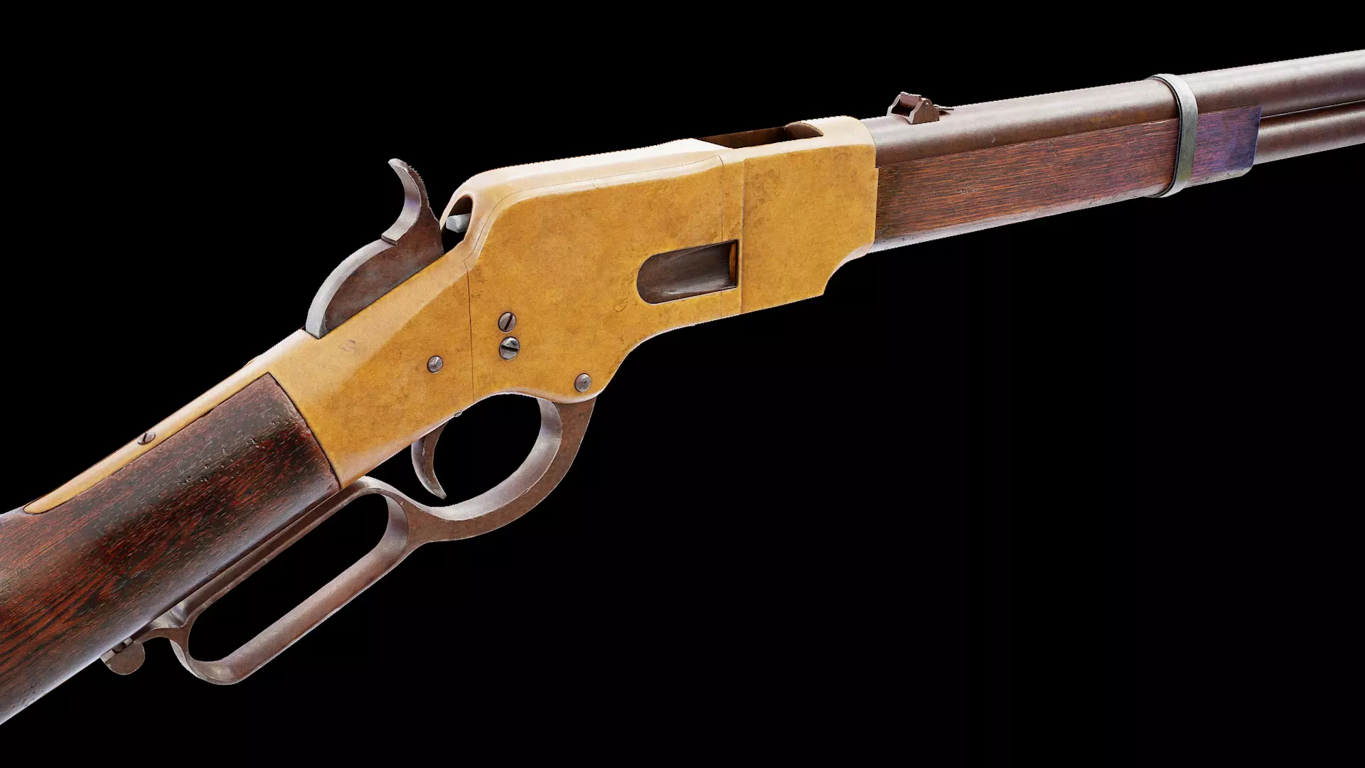 Winchester 1866 Low-poly 3D model_0