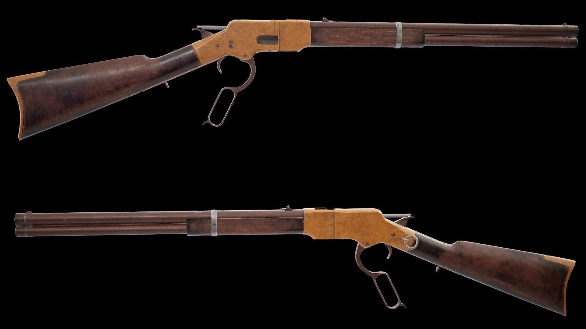 Winchester 1866 Low-poly 3D model_8