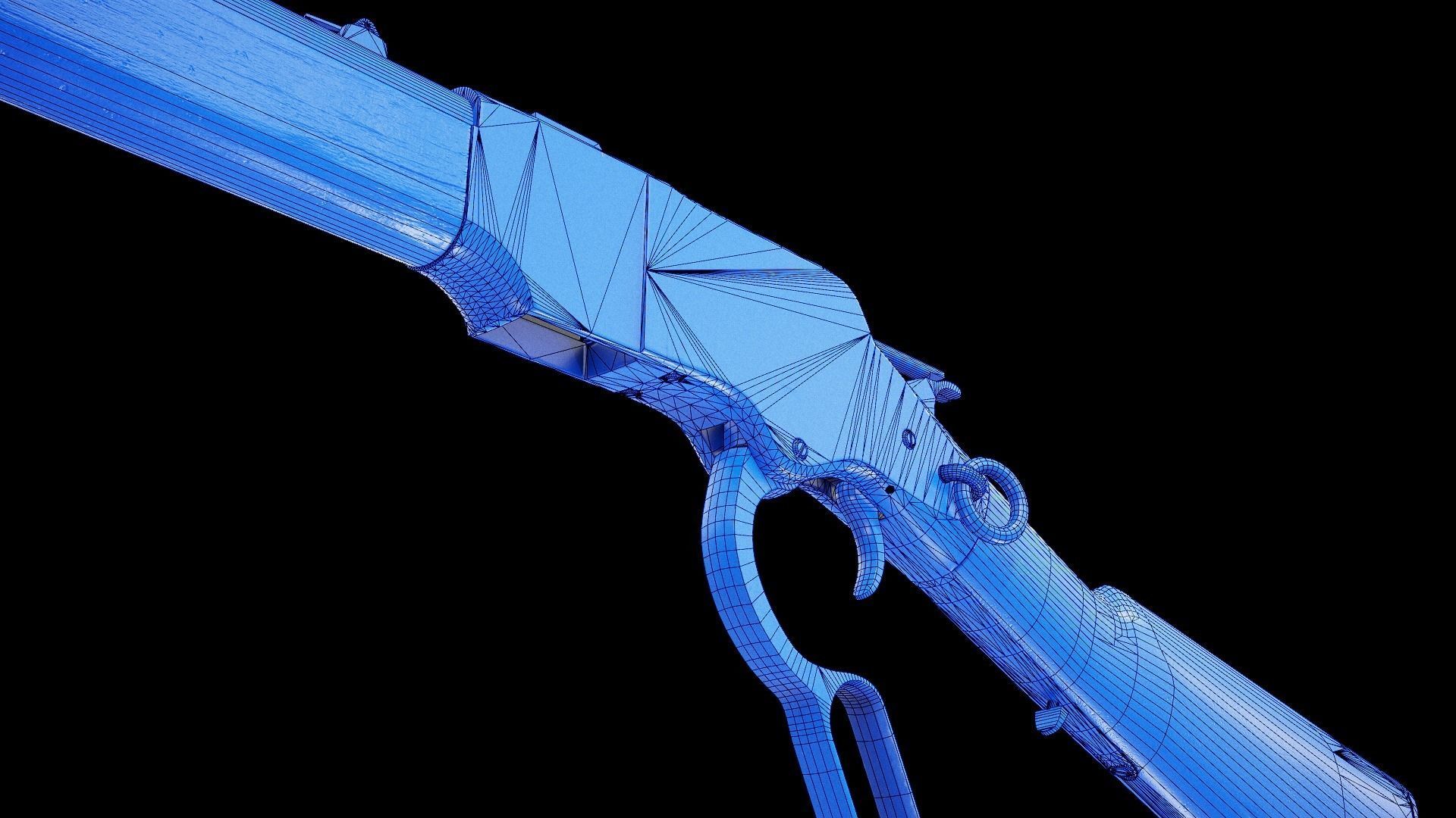 Winchester 1866 Low-poly 3D model_14