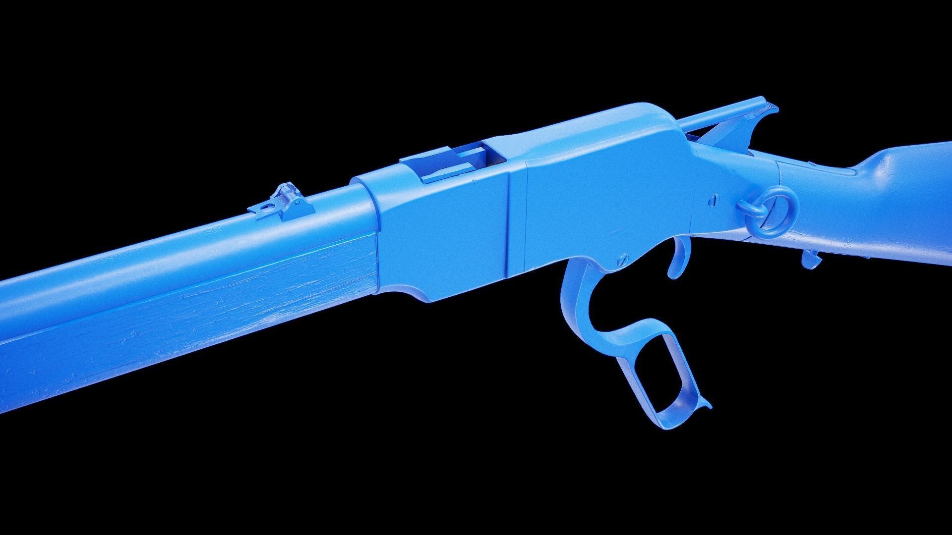 Winchester 1866 Low-poly 3D model_19