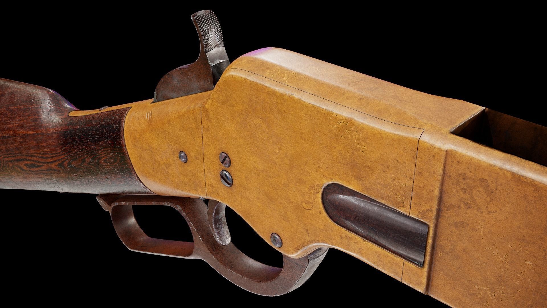 Winchester 1866 Low-poly 3D model_5