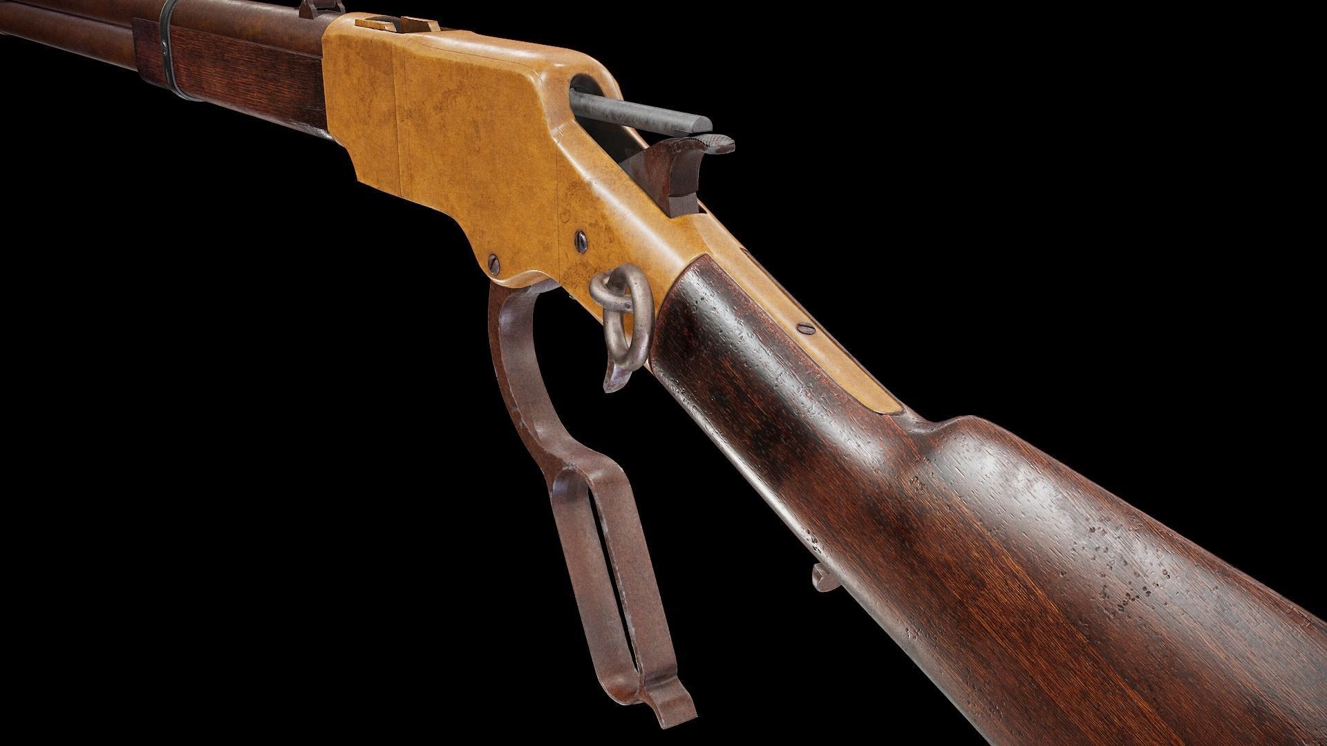 Winchester 1866 Low-poly 3D model_9