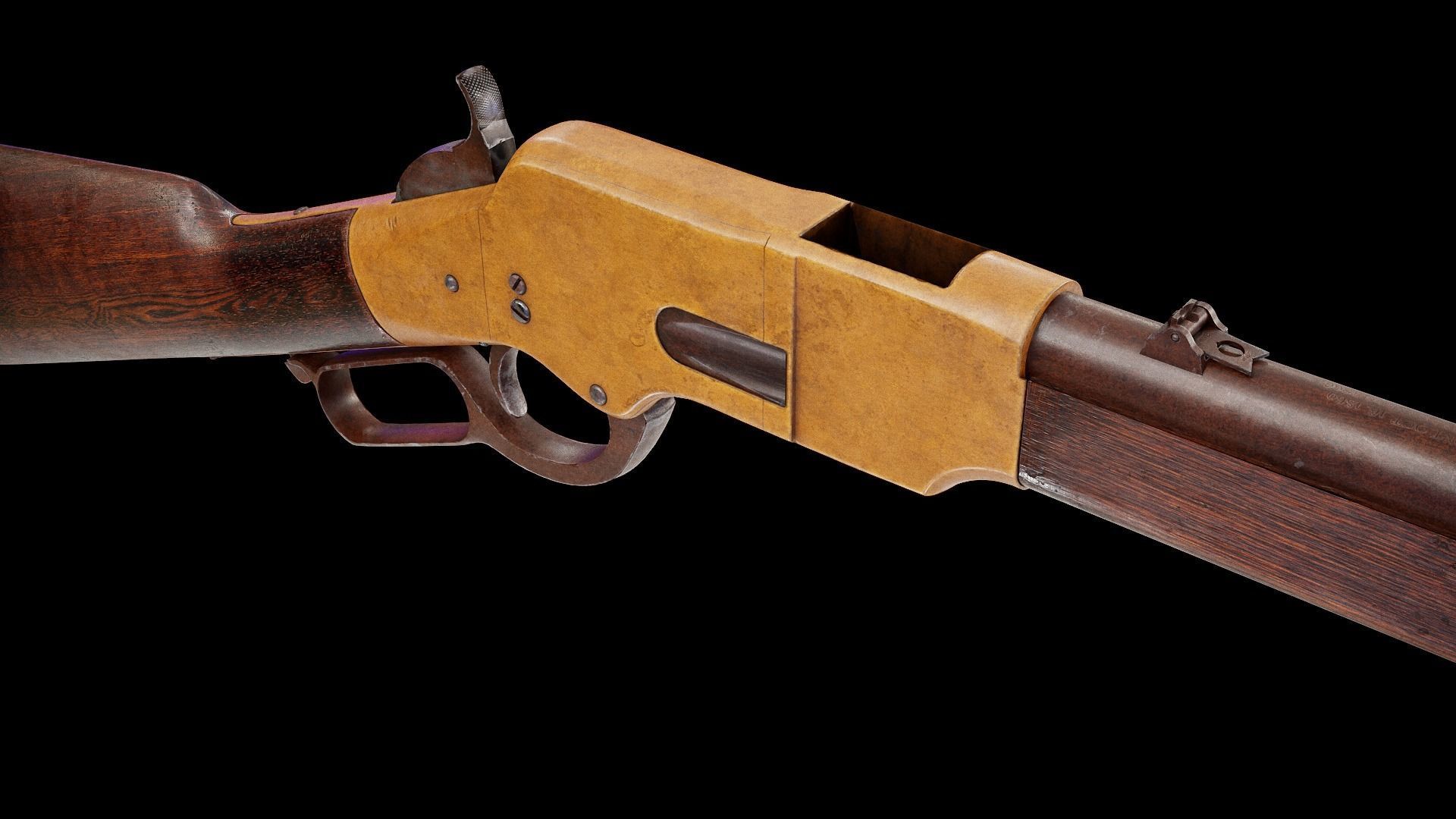 Winchester 1866 Low-poly 3D model_1