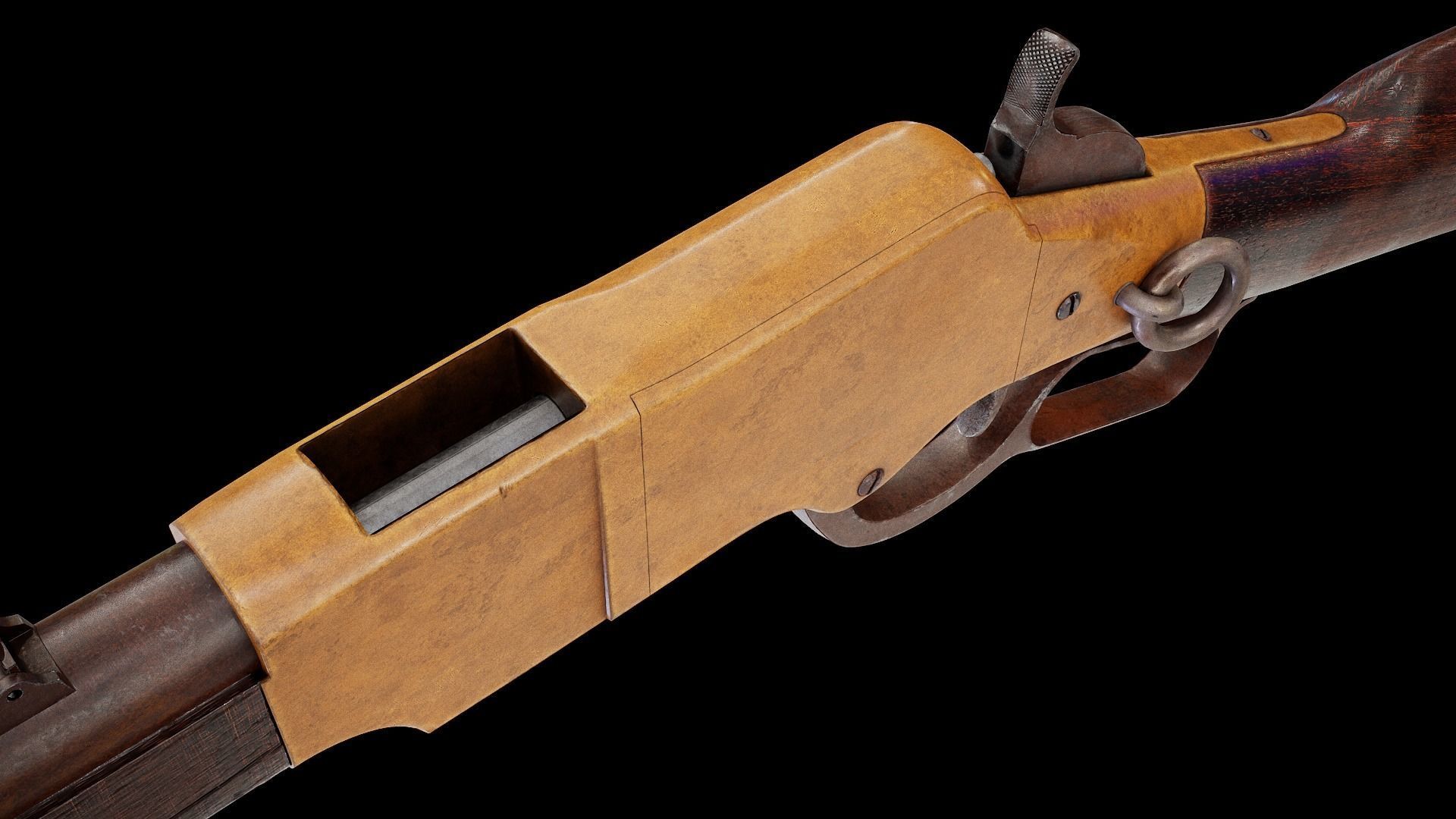 Winchester 1866 Low-poly 3D model_3