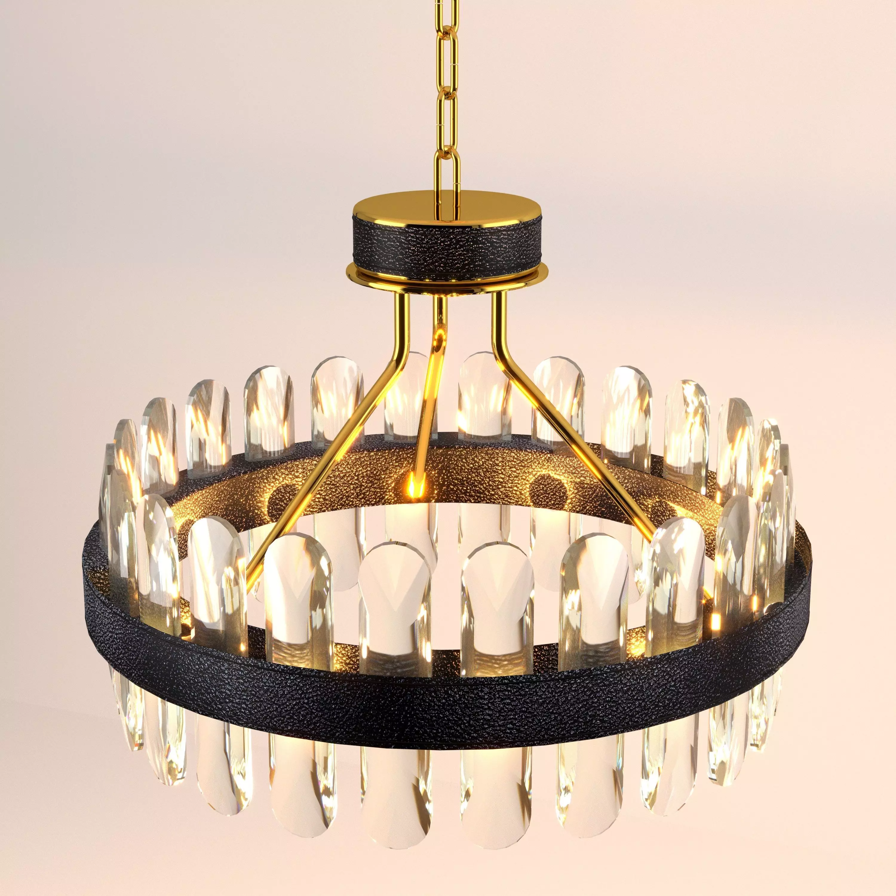 Machine LED Postmodern Round Crystal Chandelier Lighting Lustre 3D model