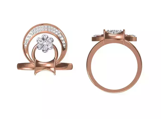 Women Wedding Engagement Ring STL OBJ FBX JCD Details